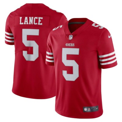 San Francisco 49ers #5 Trey Lance Scarlet Nike Men's 2022-23 Limited Stitched NFL Vapor Untouchable Jersey Men's